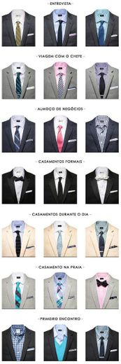 Opções de gravatas...e cores de camisas