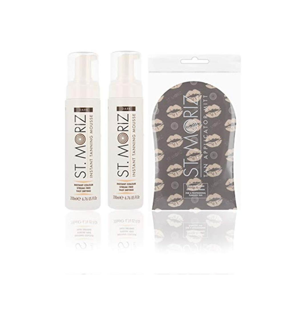 Products St Moriz Mousse autobronceador instantáneo oscuro con guante de bronceado Pack de