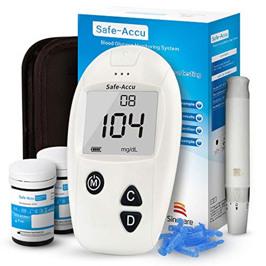 Product Glucosa en sangre kit de Safe Accu control de la diabetes kit