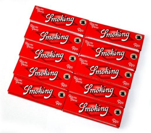 10 folletos x Papel Rolling Smoking Red