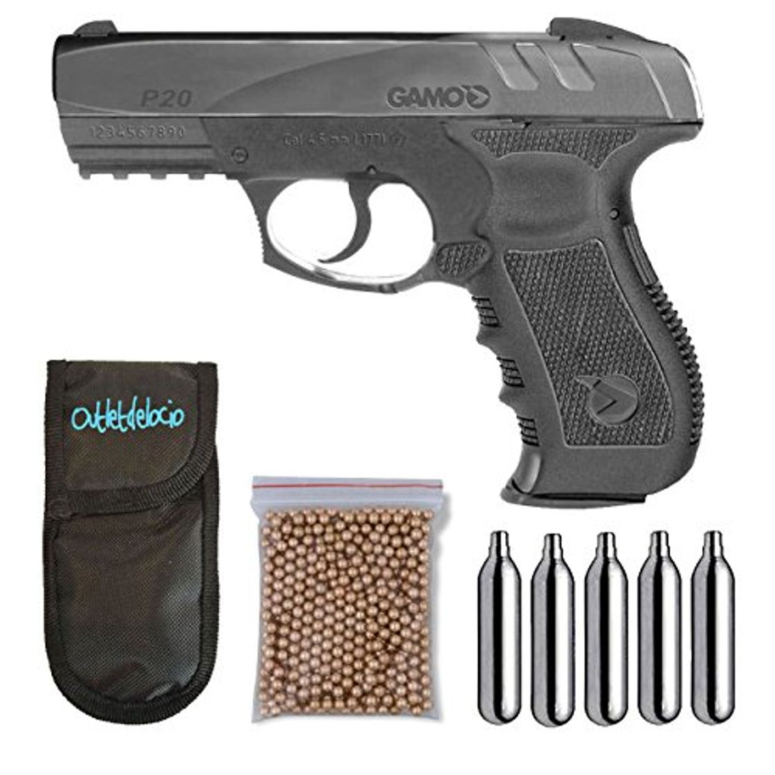 Product Outletdelocio Pack Pistola perdigon Gamo GP-20 Combat. Calibre 4,5mm