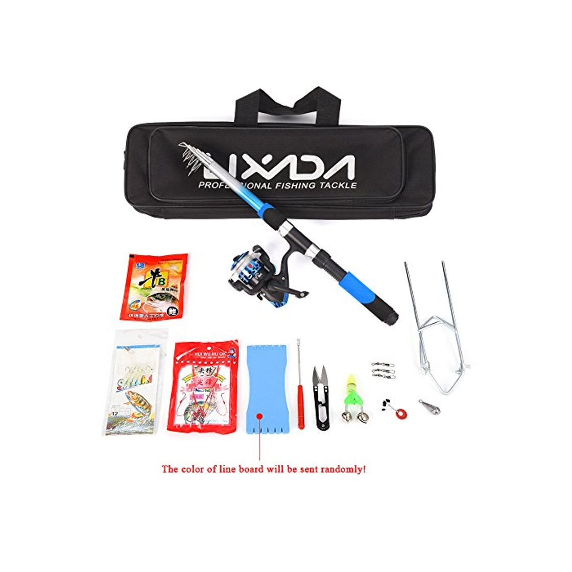 Social Lixada Combo de Pesca Caña de Pesca Telescópica+Carrete de Pesca Spinning Combo+Bolsa