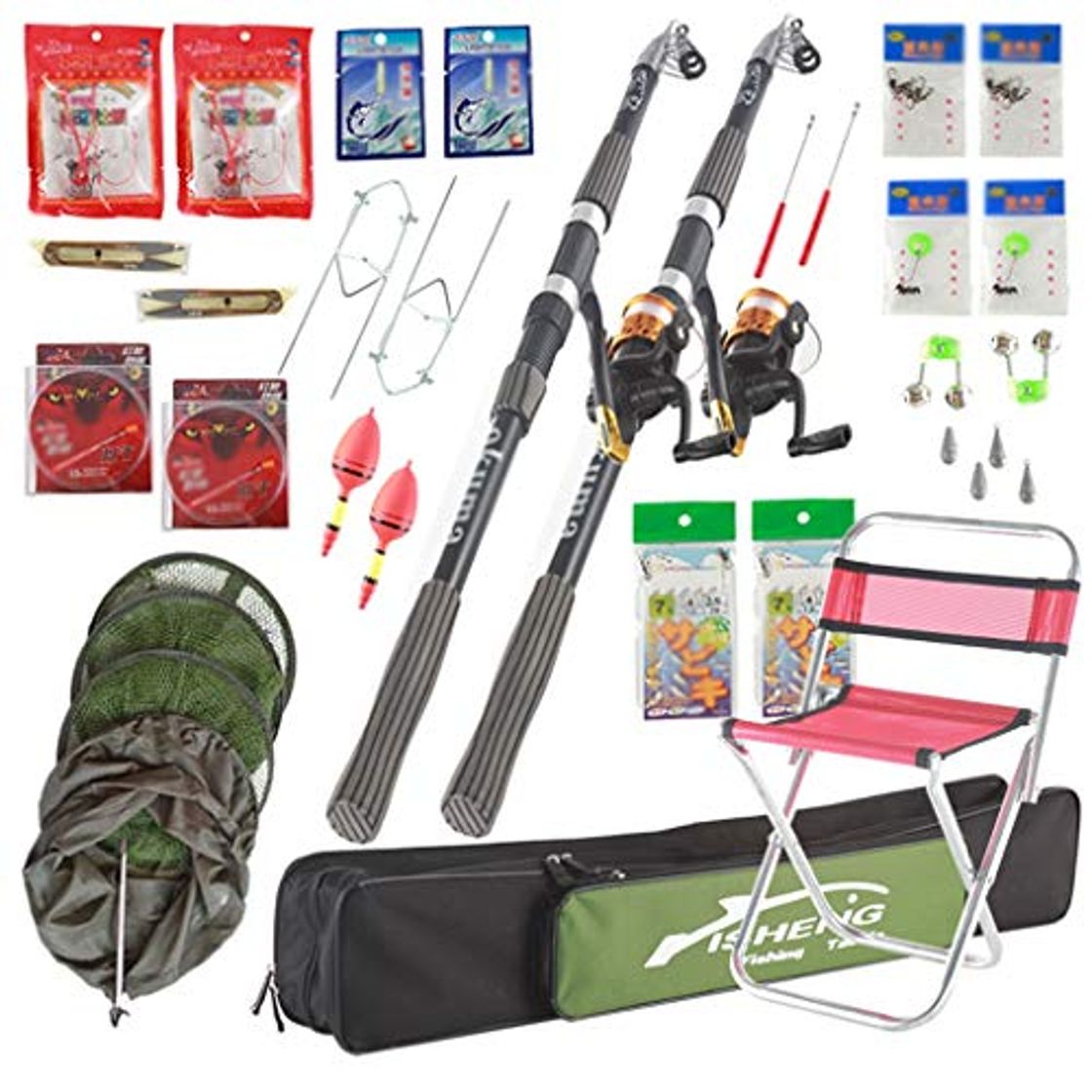 Products Juego de cañas de Pescar, Juego Combinado de Principiantes de Pesca en