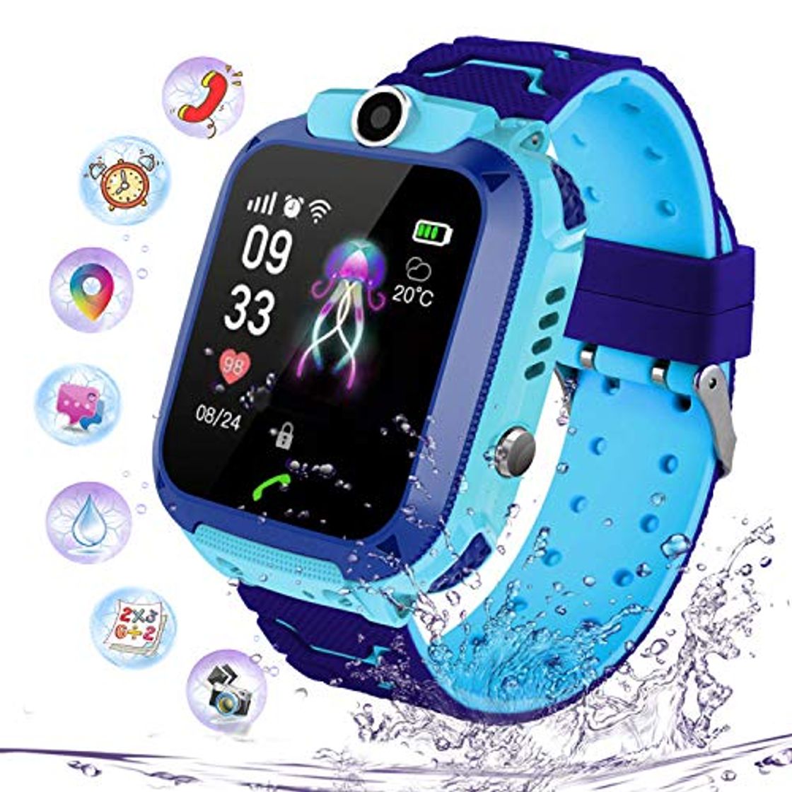 Social PTHTECHUS Niños Smartwatch Impermeable, Reloj Inteligente Phone con LBS Tracker SOS Chat