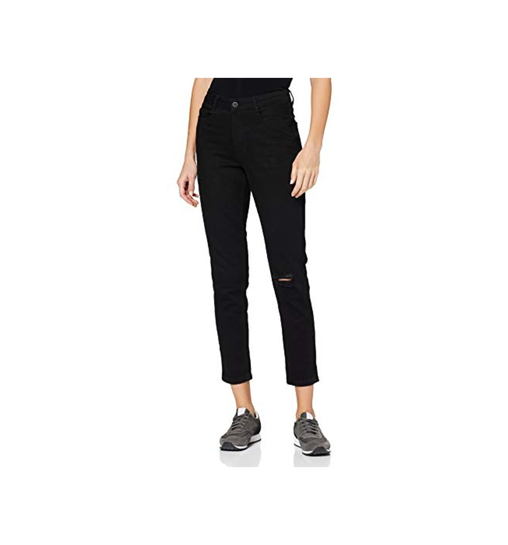 Moda Dorothy Perkins Mom Jean-Regular Length Vaqueros Skinny, Negro