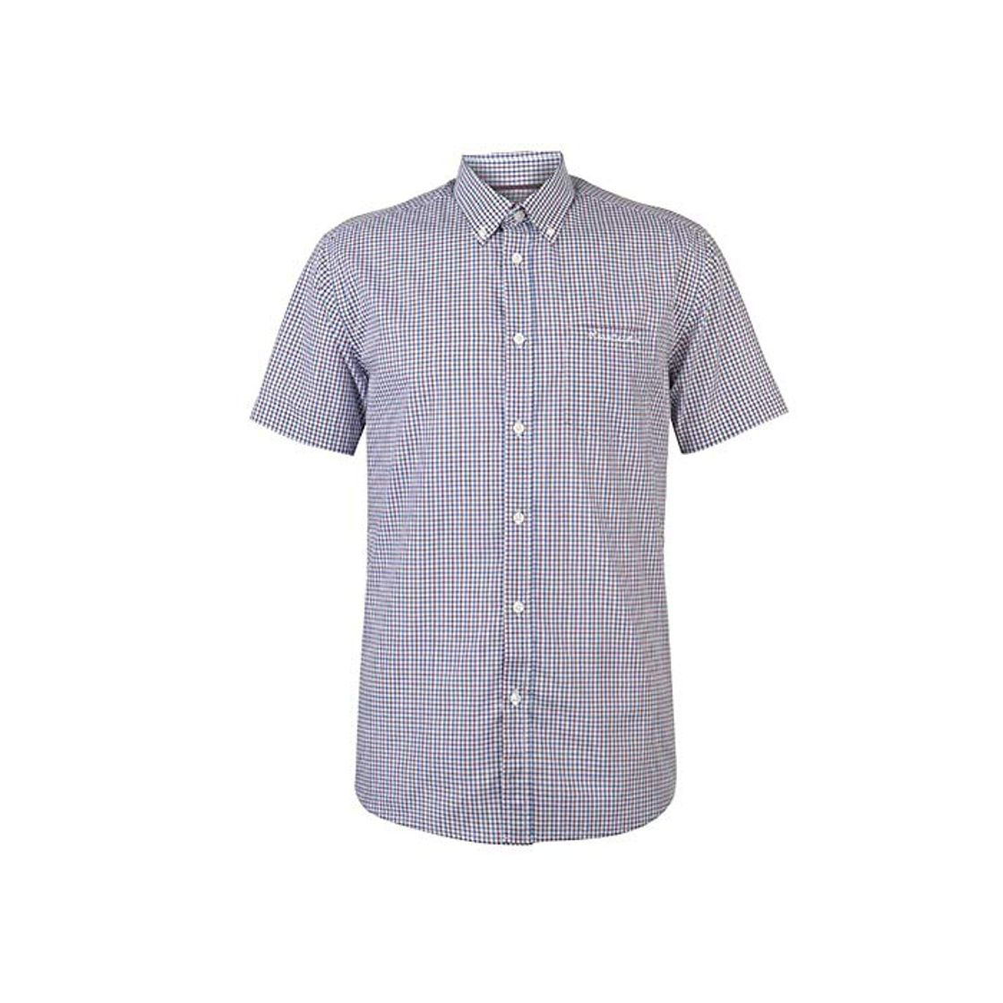Social Pierre Cardin Hombre Camisa de Manga Corta Estampado Cuadros o Geométrico con