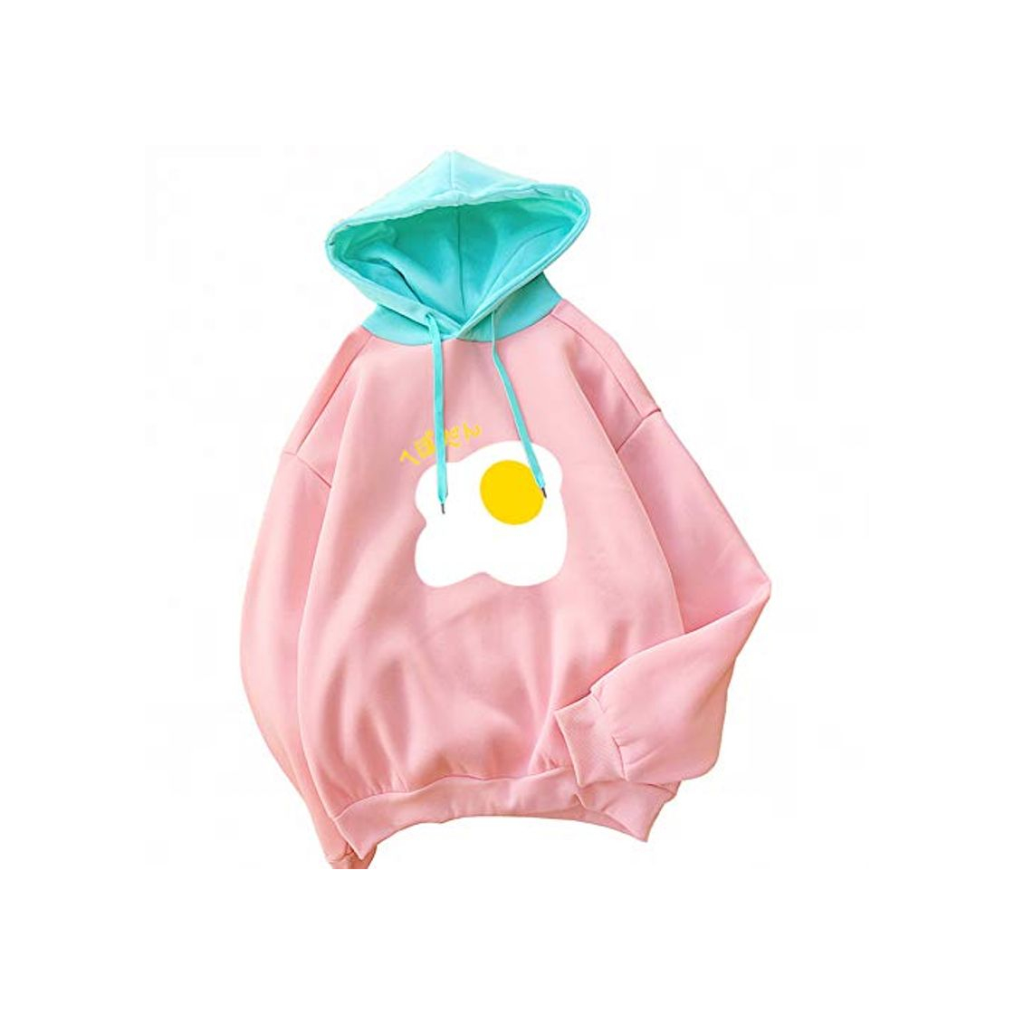 Social ZJSWCP Sudadera Otoño Moletom Feminino Sudadera con Capucha Harajuku Kawaii Omelet Sudadera