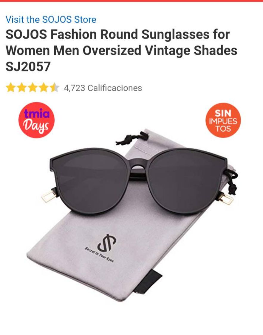SOJOS Fashion Round Sunglasses for Women - tiendamia.com