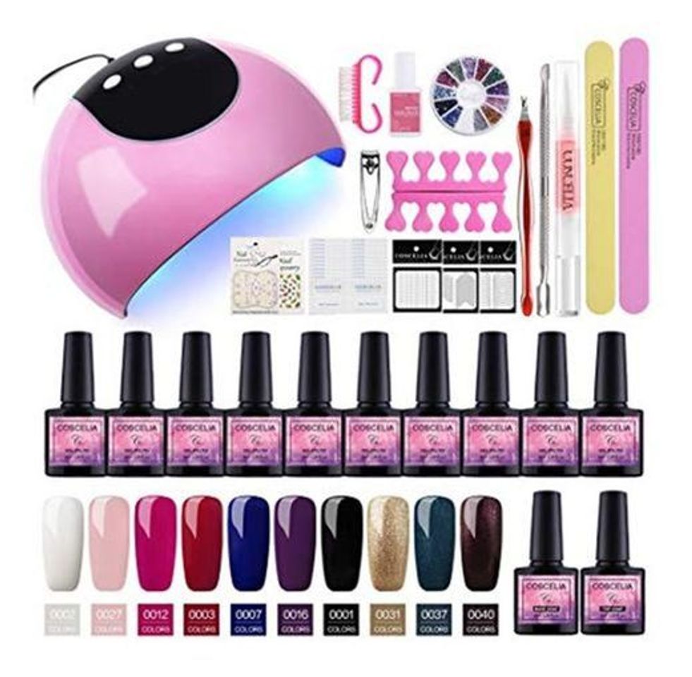 Social Saint-Acior Kit Uñas de Gel 10PCS Esmalte Semipermanente Soak off 8ml Esmalte