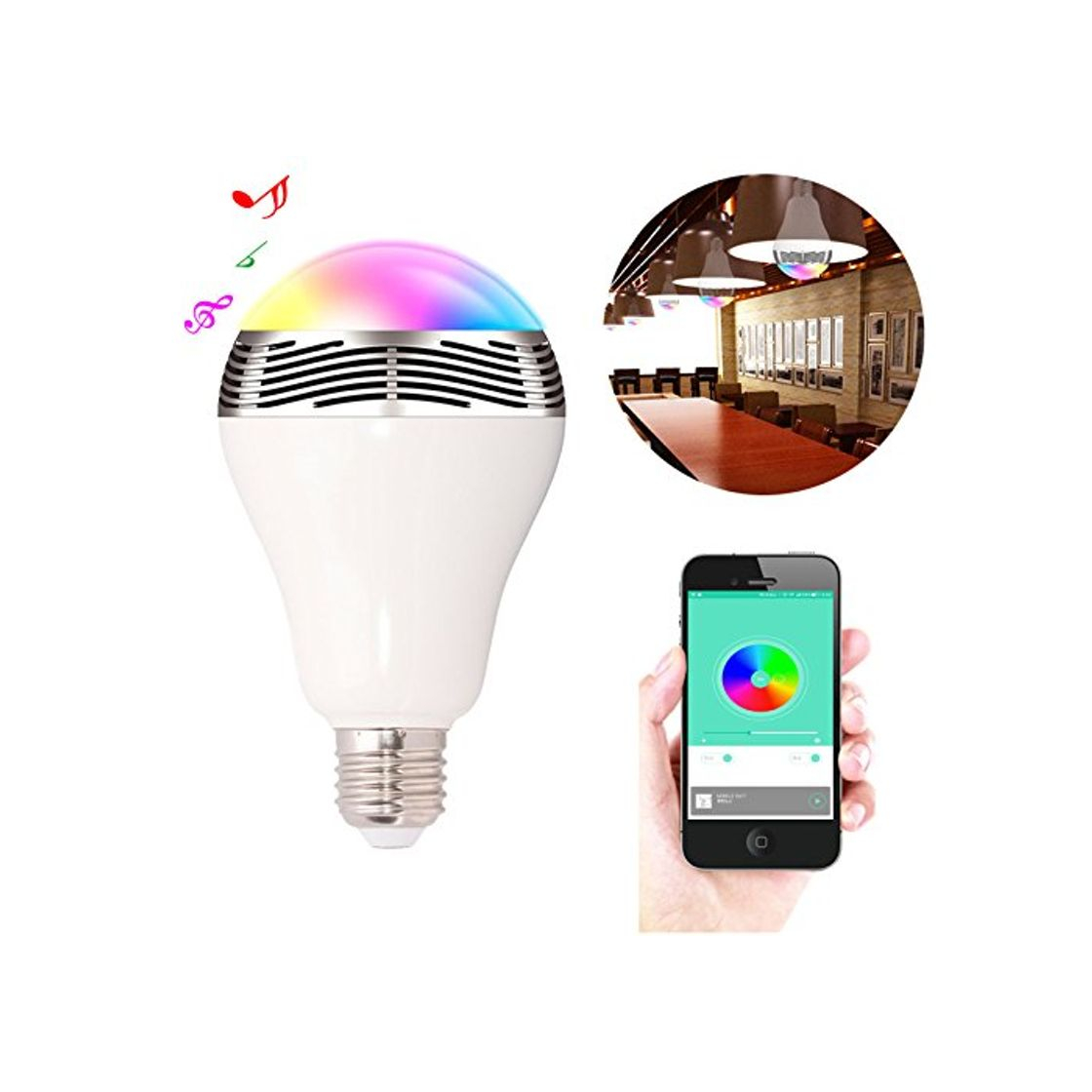 Social ewtto bluetooth remoto inteligente reproductor de música bombilla LED lámpara luz para noche fiesta
