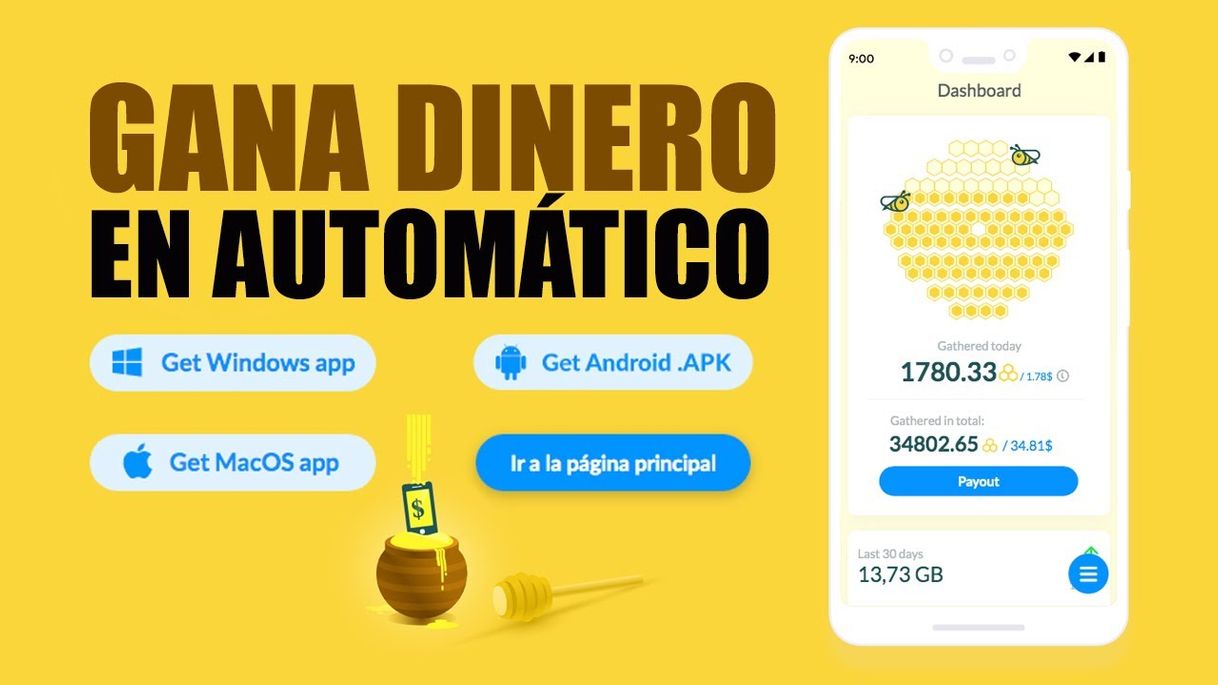 App Honeygain muy buena app para ganar plata 