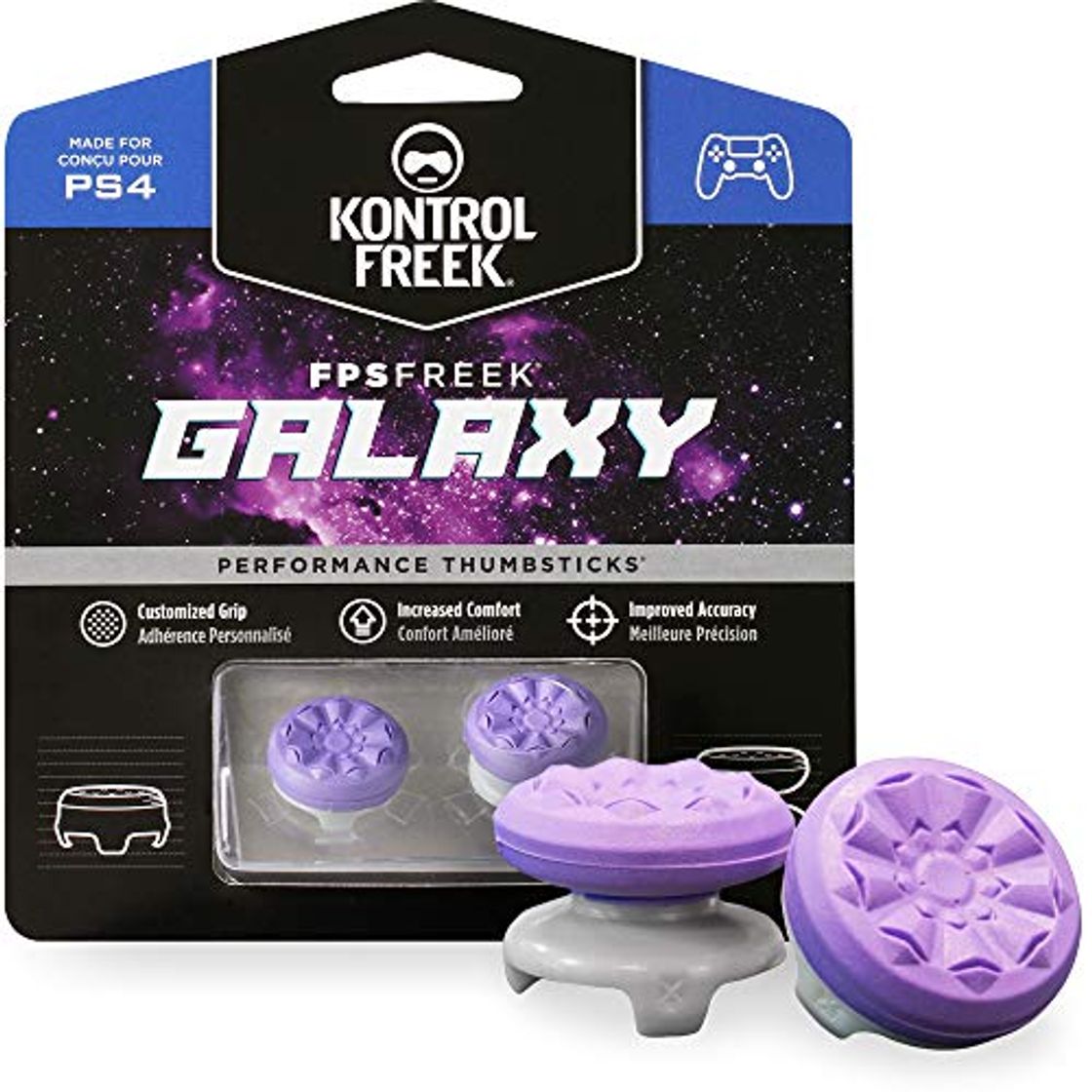 Social KontrolFreek FPS Freek Galaxy Morados Performance Thumbsticks para mando de PlayStation 4