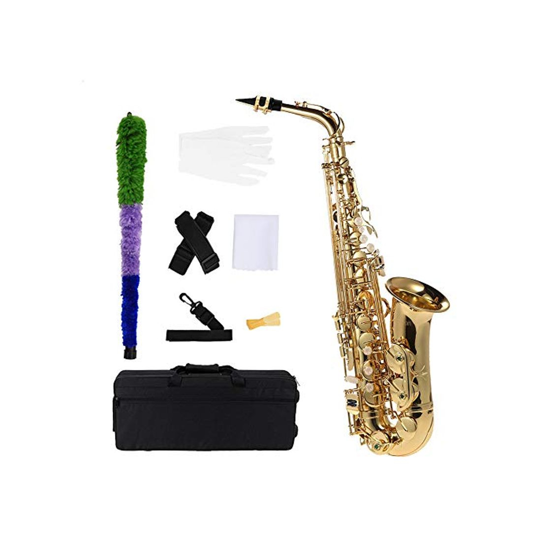 Social ammoon bE Alto Saxofon Latón Lacado Oro E Flat Sax 802 Clave