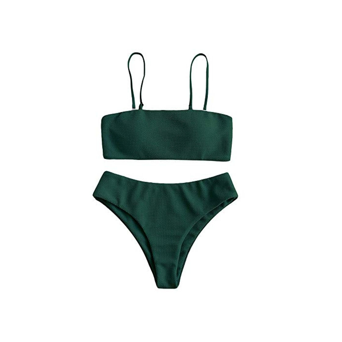 Social ZAFUL - Conjunto de bikini de dos piezas con textura para mujer