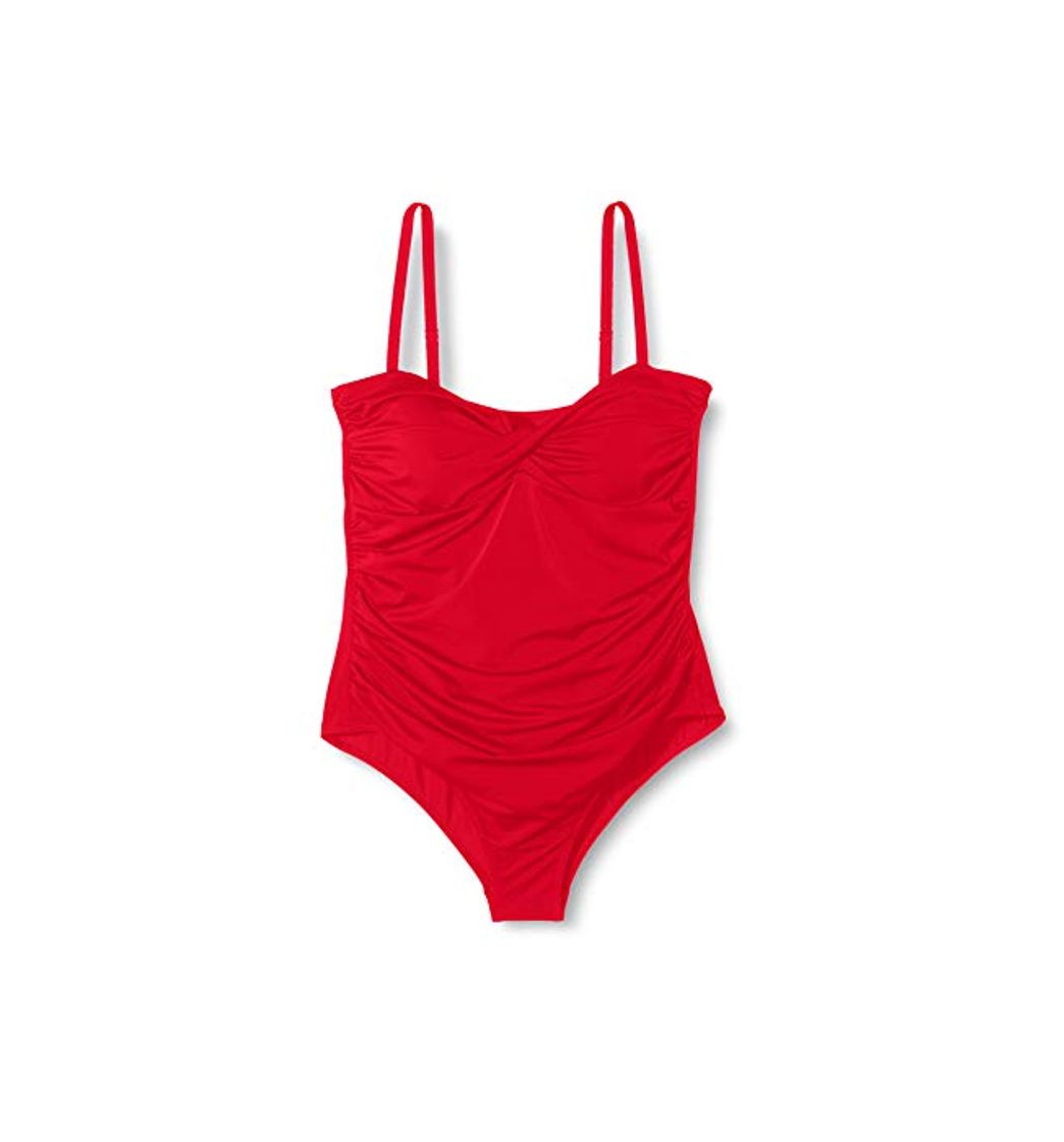 Social Marca Amazon - IRIS & LILLY, Bañador Moldeador Mujer, Rojo