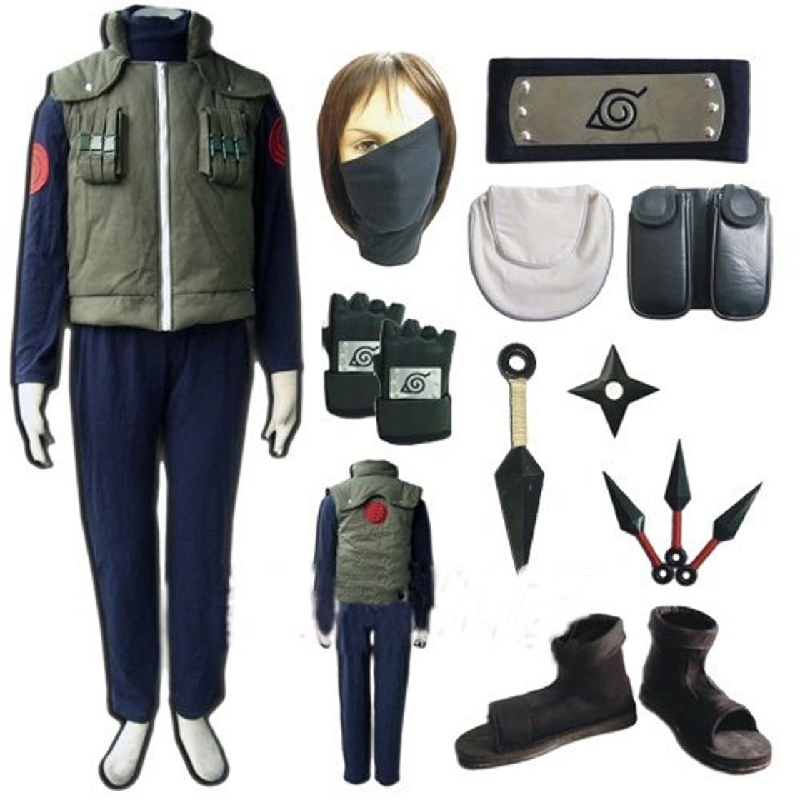 Productos SUNKEE Cosplay Naruto Akatsuki Ninja cosplay costume for Kakashi Hatake Set--Naruto Hatake