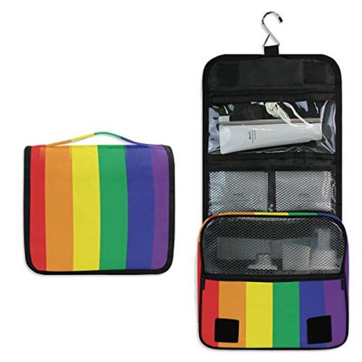 Funnyy LGBT Pride Rainbow Bolsa de aseo para colgar