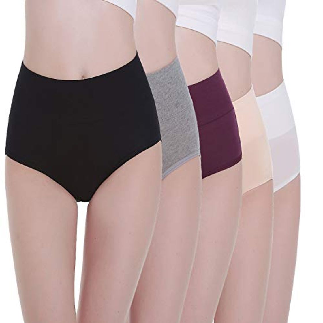 Fashion TUUHAW Braguita de Talle Alto Algodón para Mujer Pack de 5 Culotte