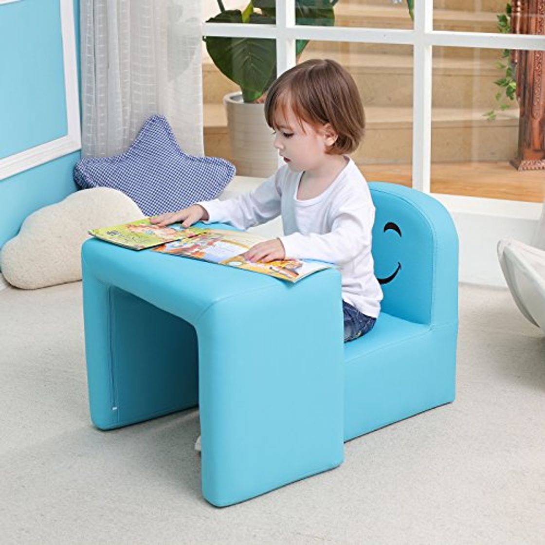 Emall Life Sillón para niños multifuncional, silla y mesa para niños/Taburete con