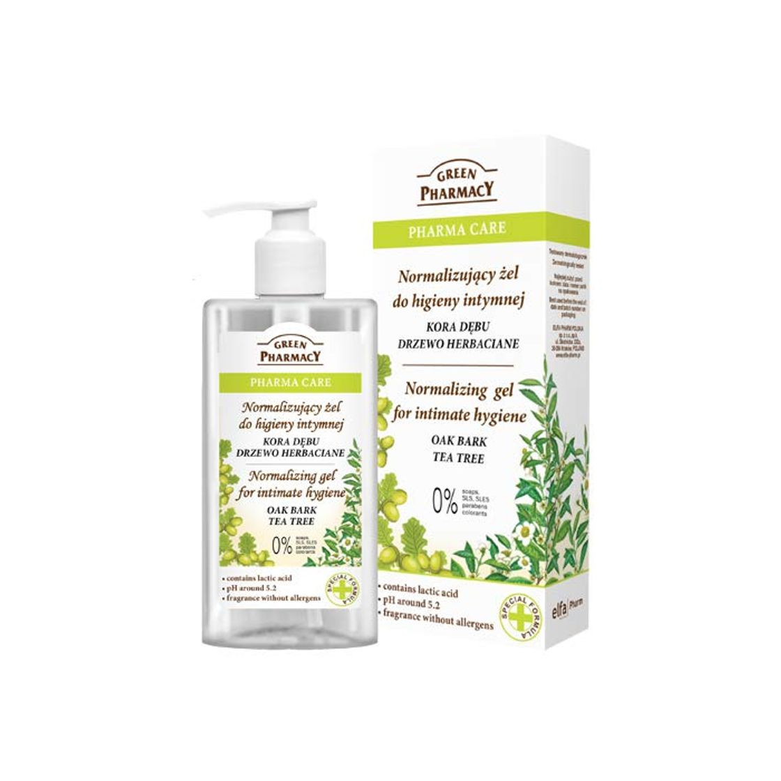 Product Gel Higiene Intima a base de Corteza de Roble Arbol del Té y Acido Láctico 300 ml