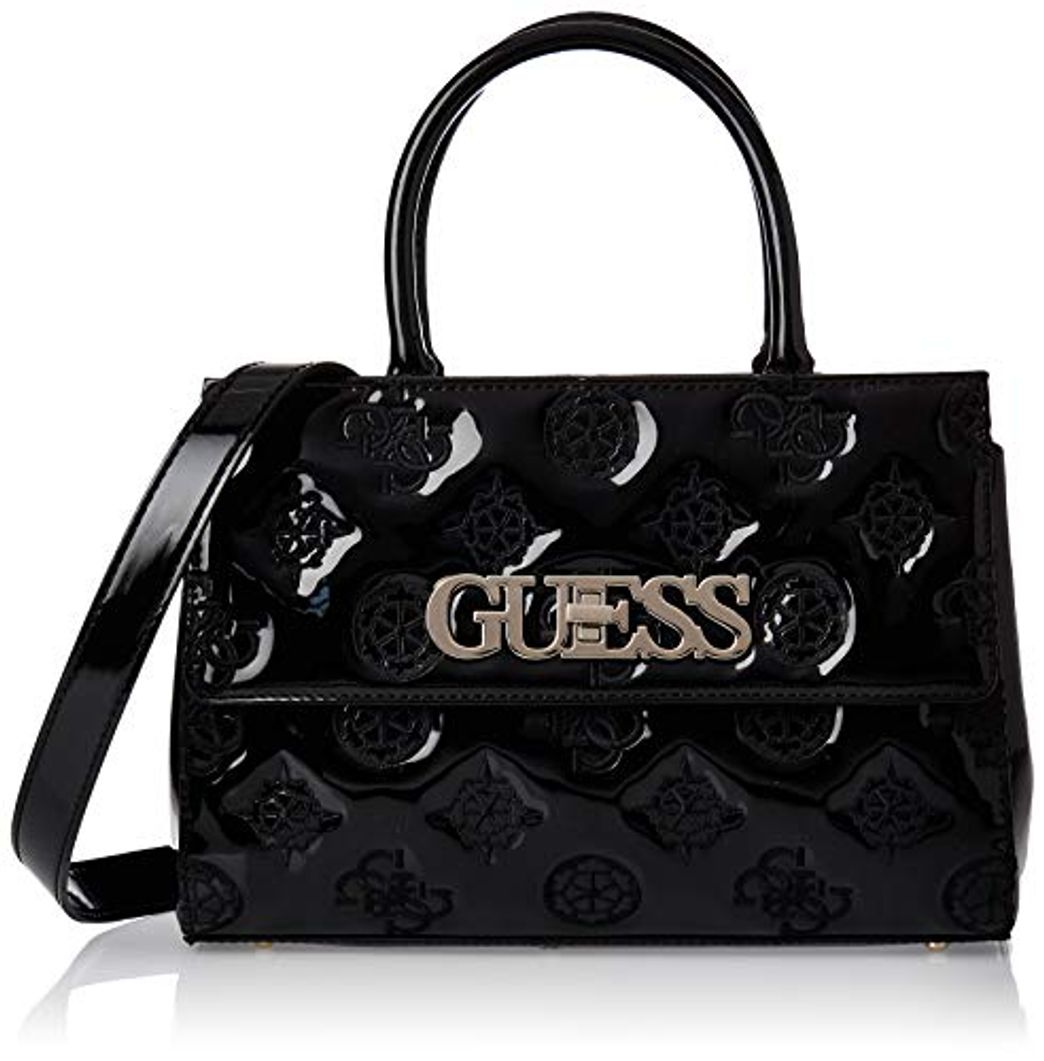 Fashion Guess Chic Girlfriend Satchel, bolso bandolera para Mujer, Negro