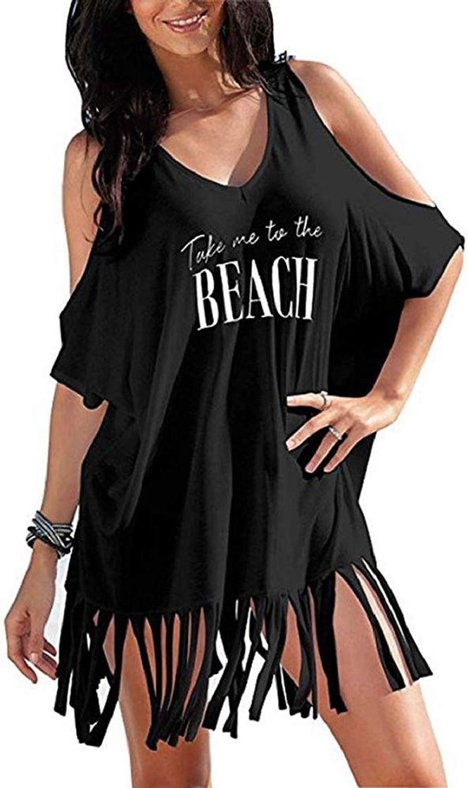 Fashion heekpek Vestido de Playa Mujer Blusas Chales Camisolas y Par