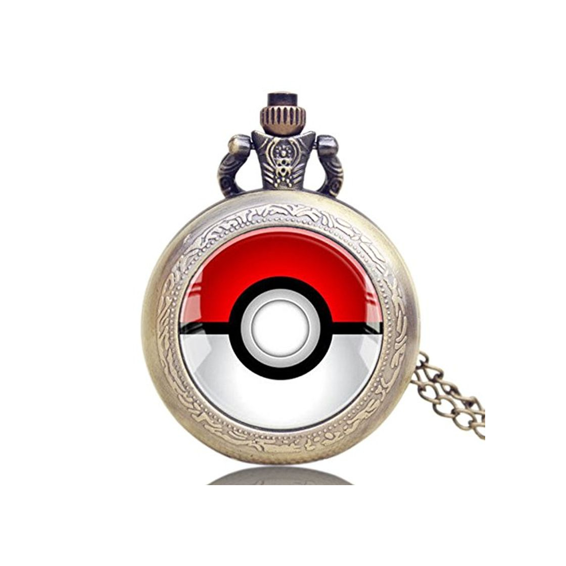 Fashion Reloj de Bolsillo Pockmon Go Poke Bola Cuarzo Bolsillo Monstruo Anime Vintage Pocket Watch Cool Moda Hombres Niño Regalo Regalo Banda Pent Pent