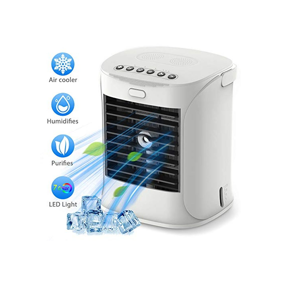Social Mini Enfriador Portátil USB Aire Acondicionado con 4 en 1 Ventilador Purificador