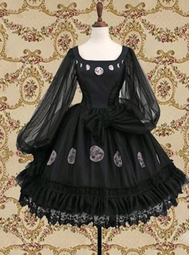 Vestido Lolita negro con encaje