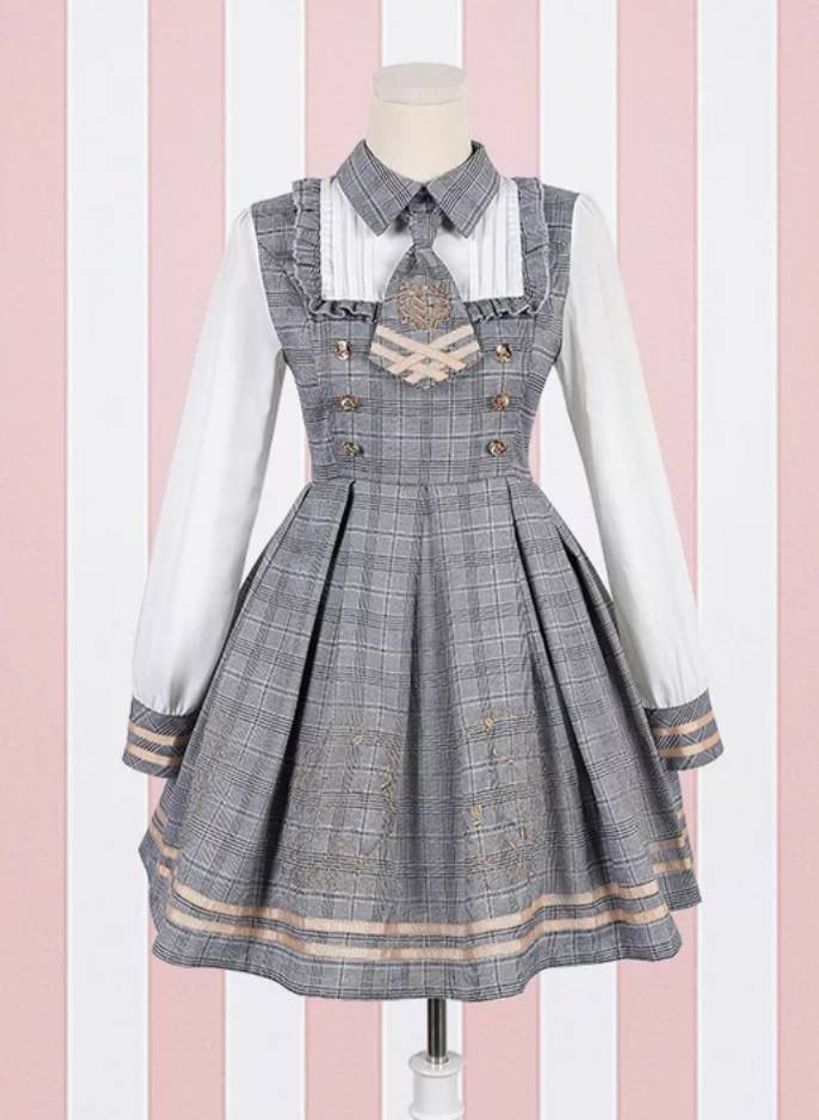 Fashion Vestido Lolita Gris Casual