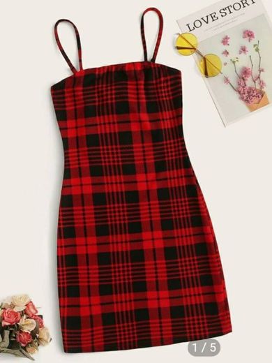 Tartan Cami Mini Bodycon Dress | SHEIN USA