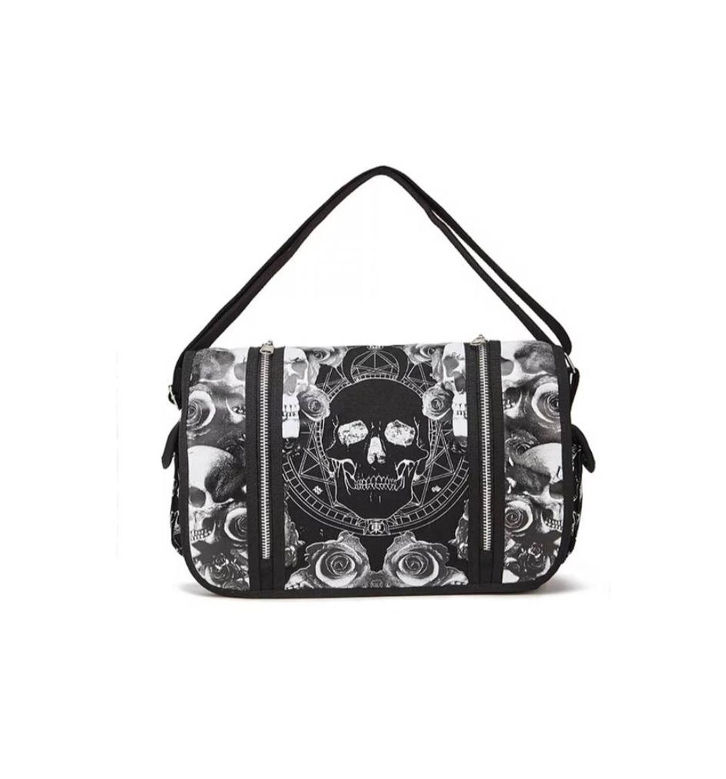 Moda Bolso gótico de rosas y calaveras