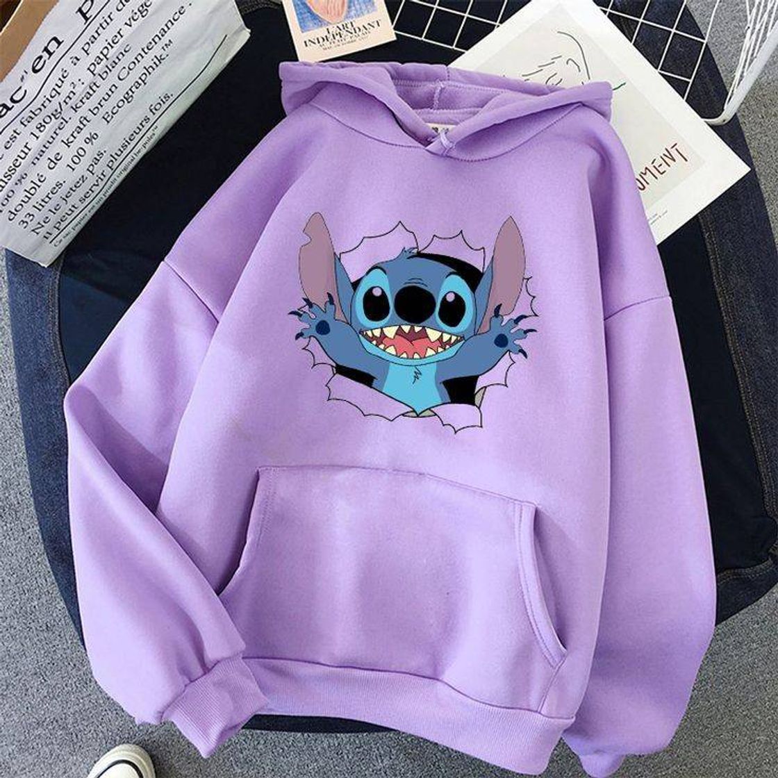 Fashion Moletom Blusa De Frio Tumblr Lilo E Stitch Roxo 💜