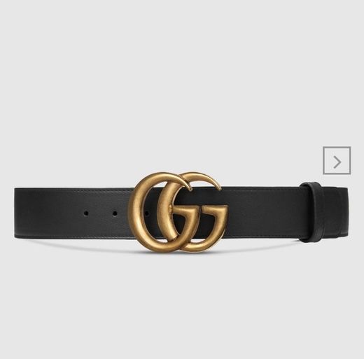 Black Leather Women's Belt With Double G Buckle | GUCCI® NL