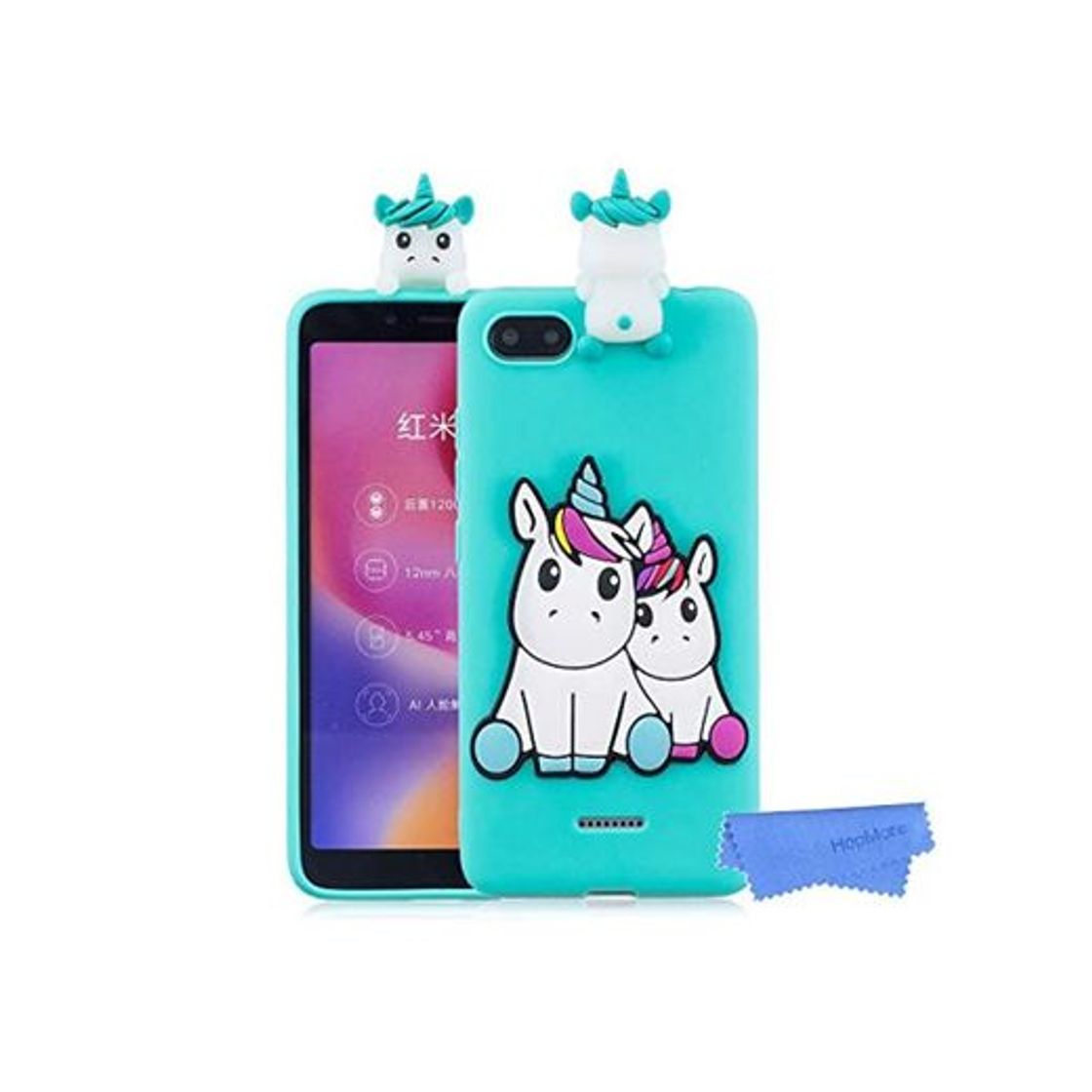 Product HopMore Funda para Xiaomi Redmi 6A Silicona Dibujo 3D Divertidas Panda Animal