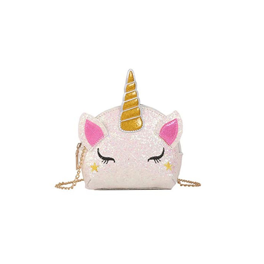 Social TXVSO Pequeño Brillo Monedero Unicornio Lindo Bolso Cierre de Cremallera para Niñas