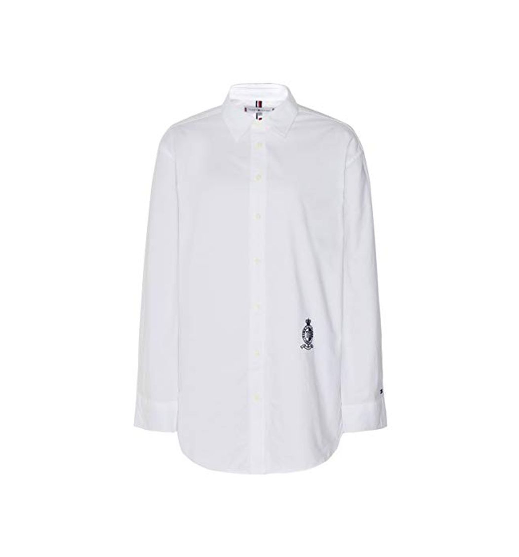 Products Tommy Hilfiger Mujeres Crest apliqué Camiseta Novio Blanco IT 40