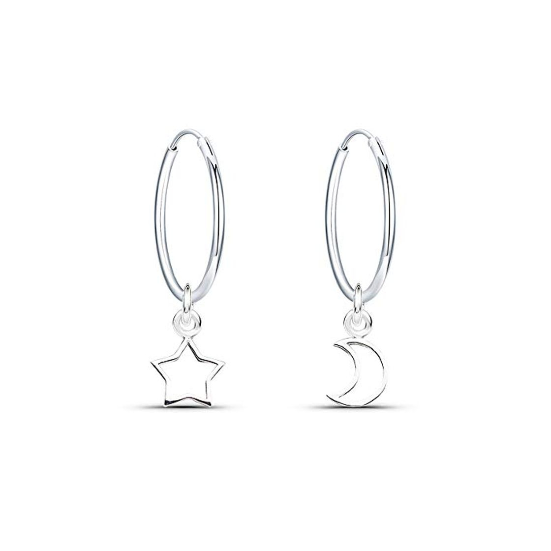 Producto Epoch World Pendientes de Plata de Ley 925 Pendientes Aro con Colgante