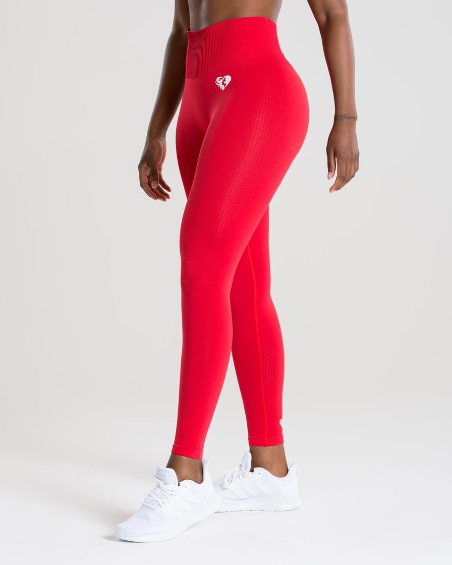 Moda Red Seamless Leggings for Women