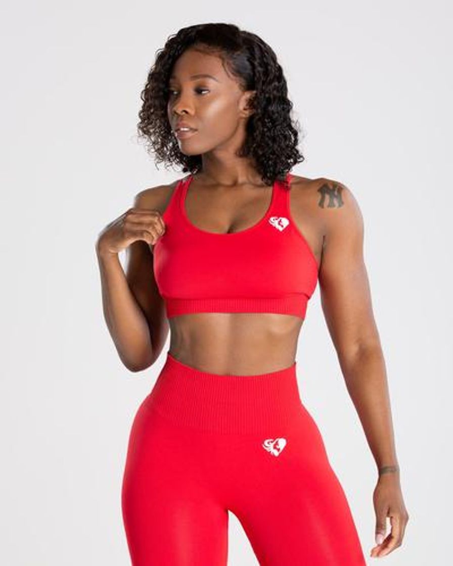 Moda Red Seamless Sports Bra for Women