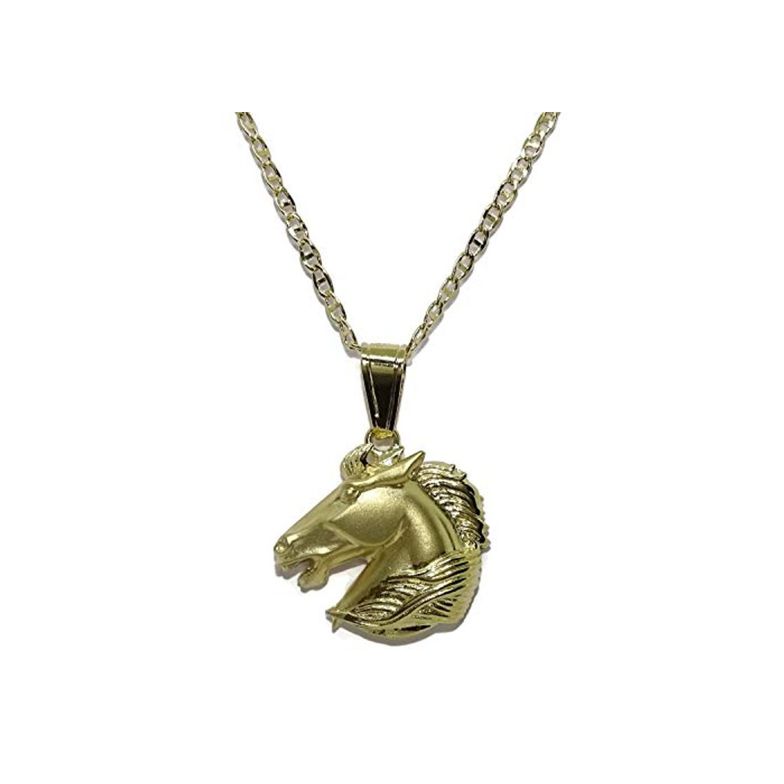 Social Espectacular Collar de Oro Amarillo de 18k con Cabeza de Caballo de