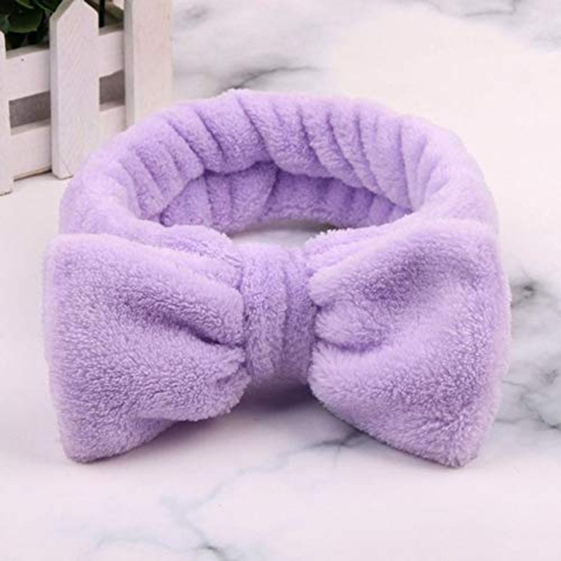 Producto 8 PcsNew Women's Coral Fleece Elastic Hair Band Bow Wash Face Makeup Fashion Headband For Girls Headwear Hair Accessories  Purple