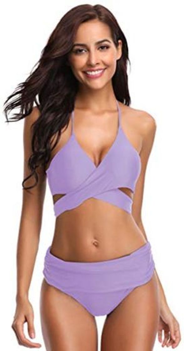 Social SHEKINI Bikini de Traje de baño de Colores Oscuros para Mujer Bikini