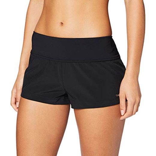 Seafolly Active Hybrid Boardshort Pantalones Cortos de baño premamá, Negro