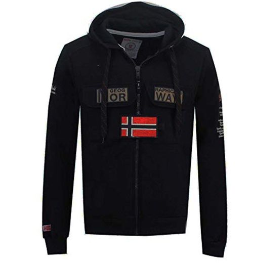 Geographical Norway Sudadera Hombre GYMCLASS Full Zip 100 rol Negro XXXL