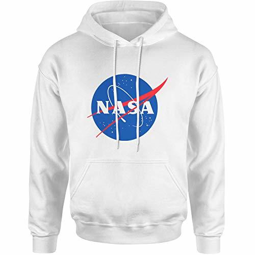 Moda NASA Logo Blanca Sudadera con Capucha Unisex Medium