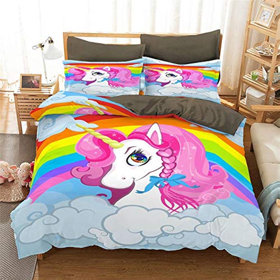 Product Dibujos Animados de Unicornio Ropa de Cama - Funda nórdica y Funda