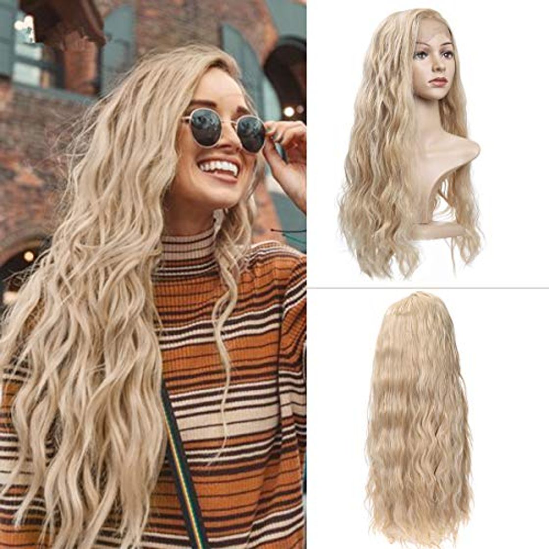 Producto Peluca Larga Rubia Ondulada 24'' GLAMADOR - Frontal Encaje Peluca Larga Ondas