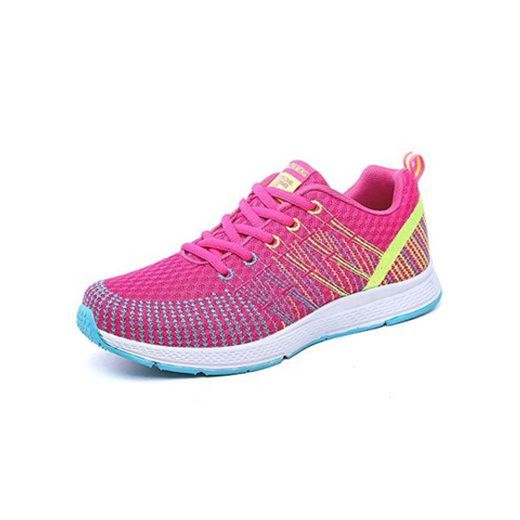 Zapatillas de Deportivos de Running para Mujer Gimnasia Ligero Sneakers Rosa