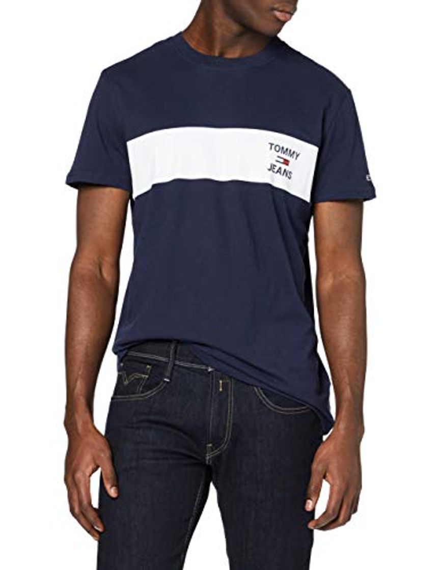 Social Tommy Hilfiger TJM Chest Stripe Logo tee Camiseta Deporte, Azul